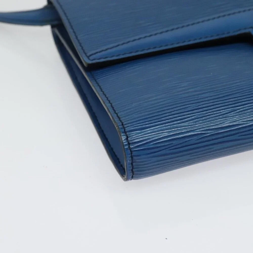 Authentic LOUIS VUITTON Epi Pochette Arche Shoulder Bag Blue M52575 LV - Picture 7 of 16